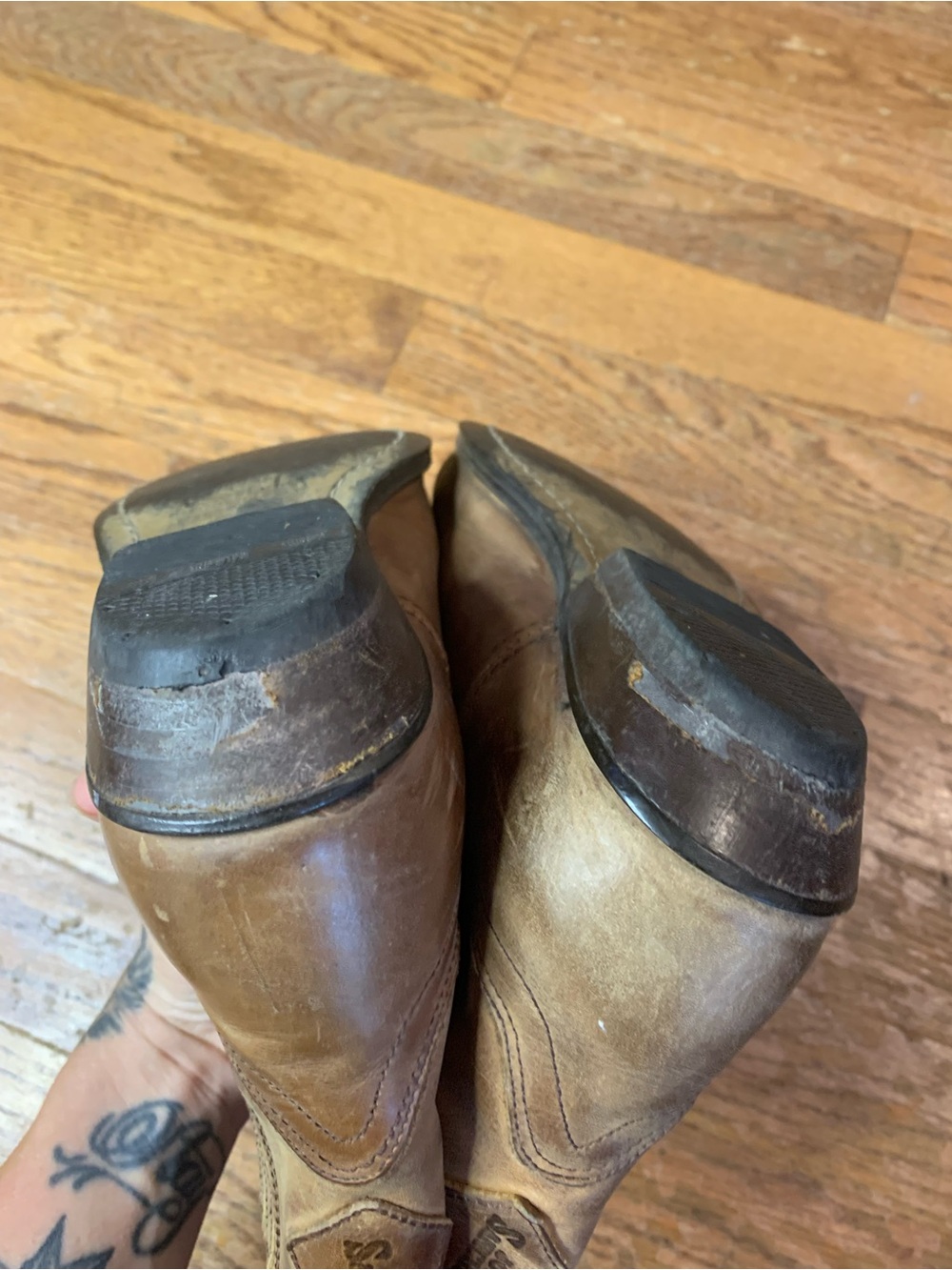 Joe Sanchez Vintage Western Boots Brown Leather Ankle Booties Size 36 US 5.5-6 - Picture 9 of 10
